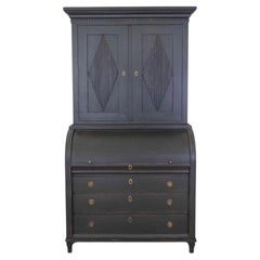Swedish Gustavian Style Roll Top Secretary Cabinet