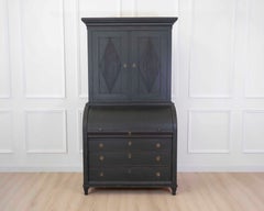 Swedish Gustavian Style Roll Top Secretary Cabinet