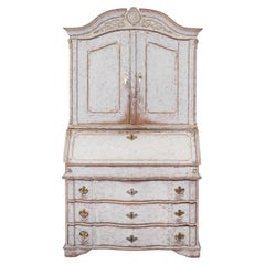 18th Century Danish Rococo Secretary with Serpentine Front, circa 1760