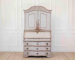 18th Century Danish Rococo Secretary with Serpentine Front, circa 1760