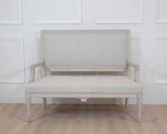 Gustavian Style Settee in Linen, circa 1900