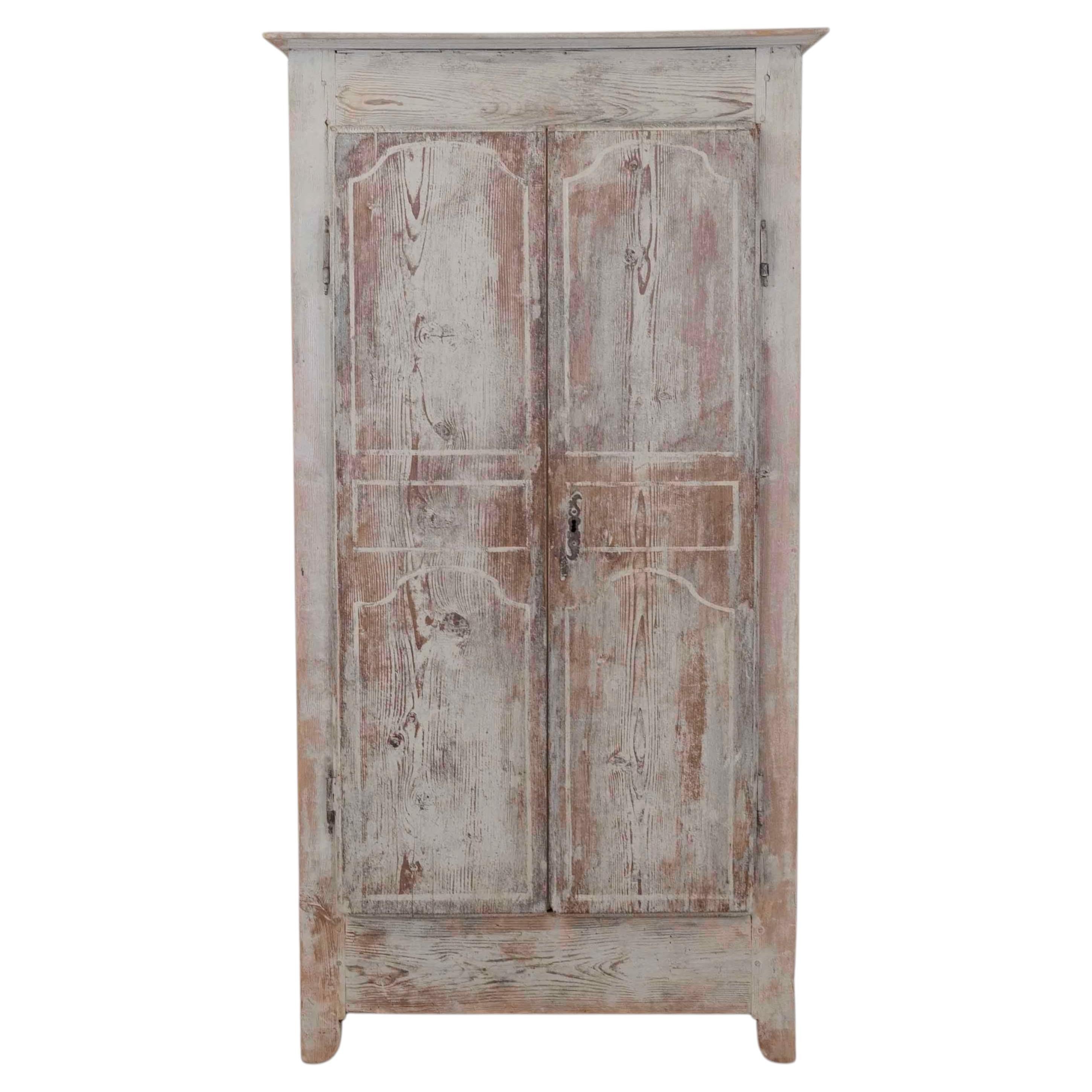 French 18th Century Painted Pine Cabinet For Sale