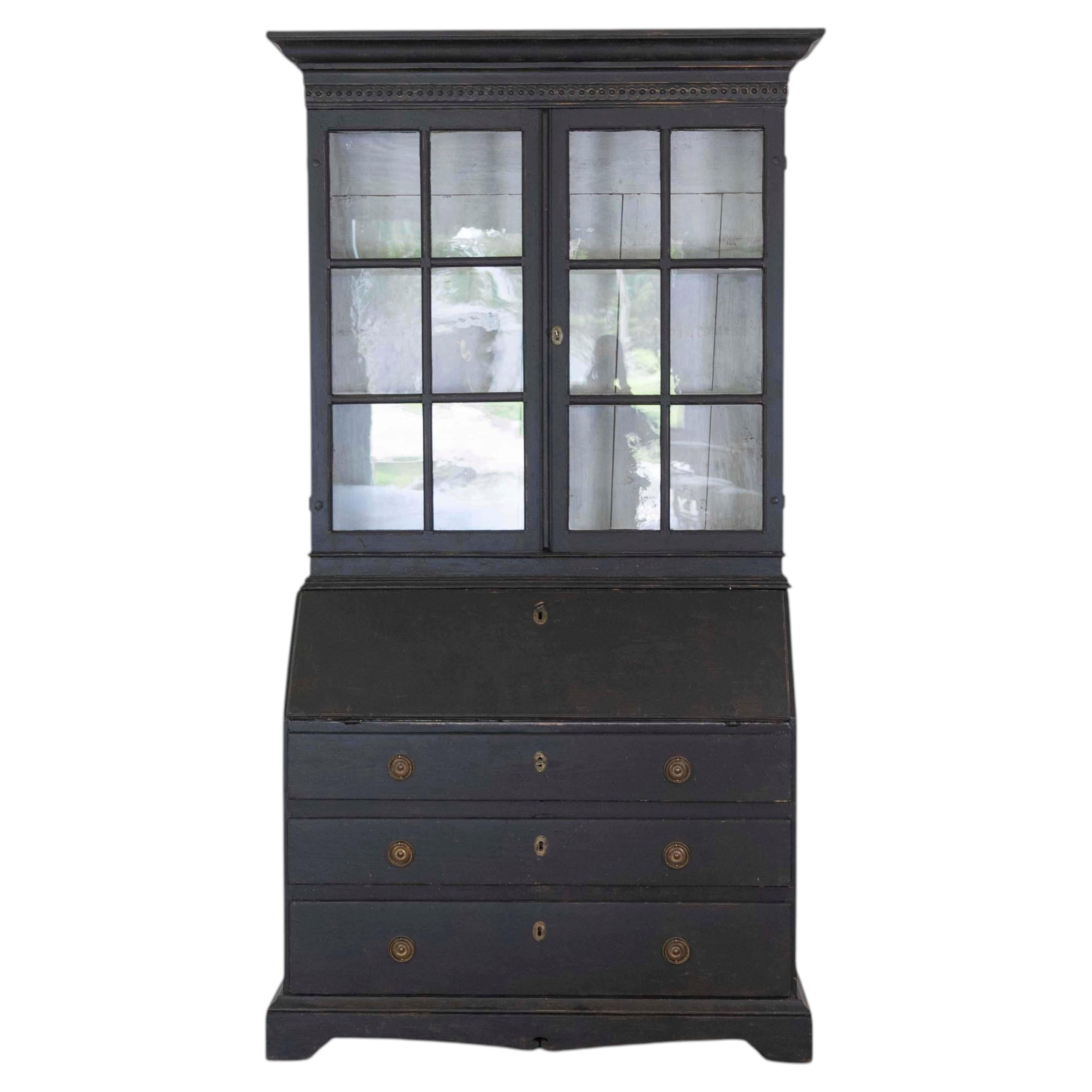Swedish Gustavian Style Secretary and Vitrine For Sale