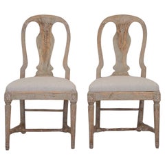 Pair of 19th Century Provincial Gustavian Chairs in Original Paint