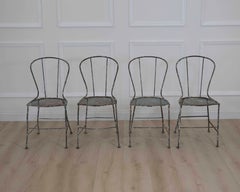 Set of Four French 19th Century Wrought Iron Garden Chairs