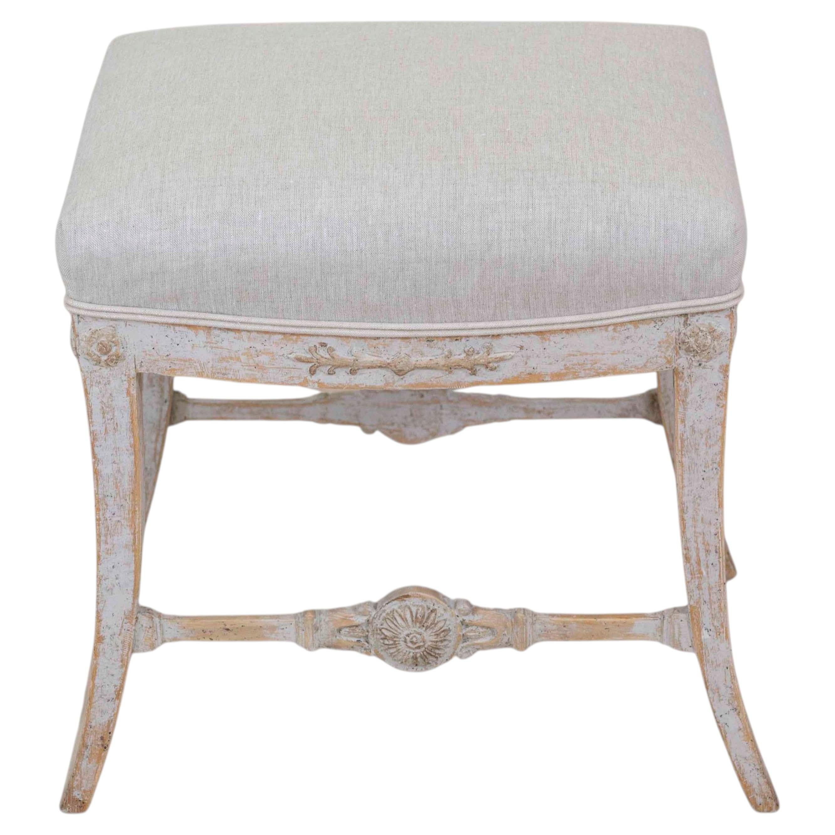 Swedish 19th Century Gustavian Stool For Sale