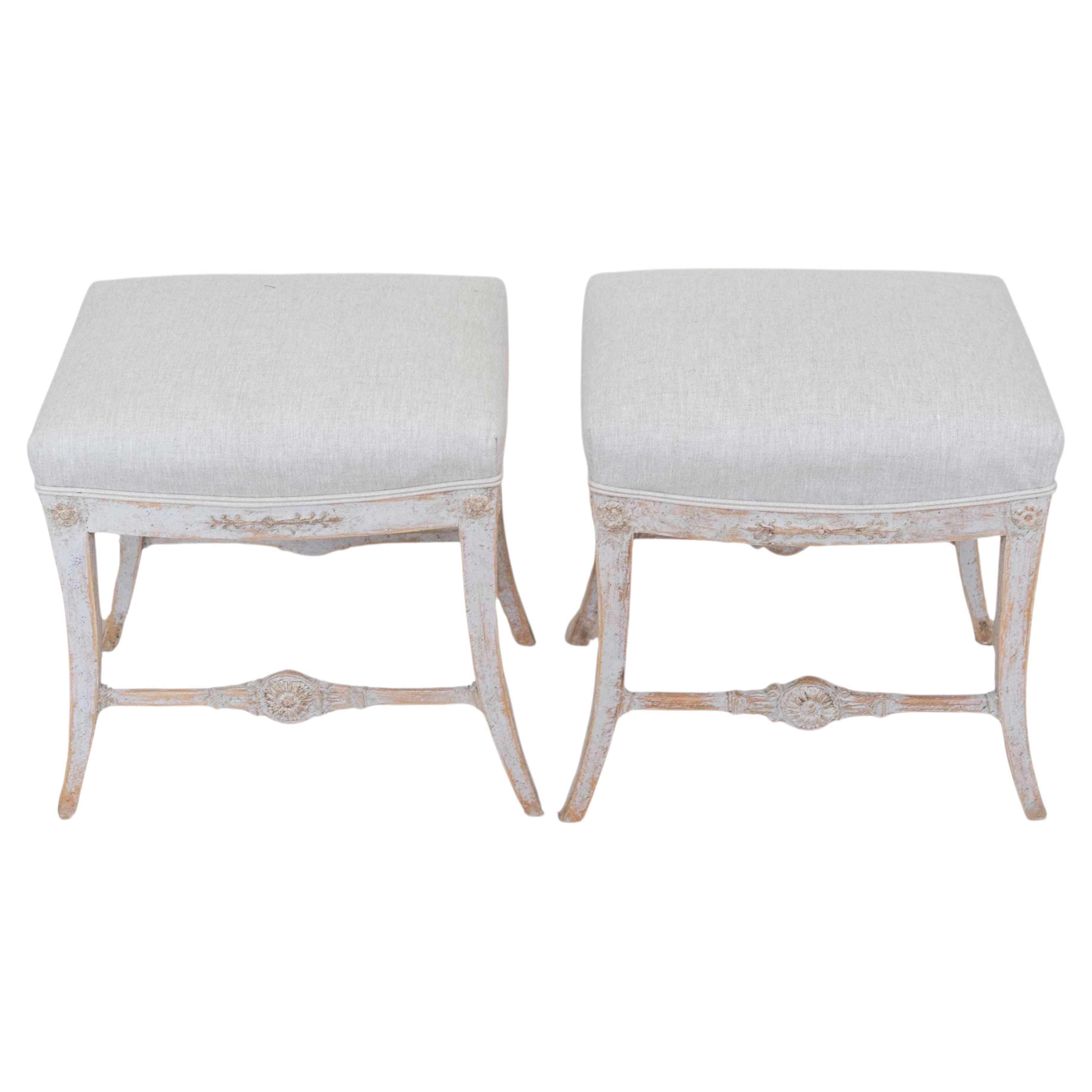 Pair of Swedish 19th Century Gustavian Stools