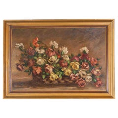 Iván Gorini, Naturaleza muerta con flores, óleo sobre tabla
