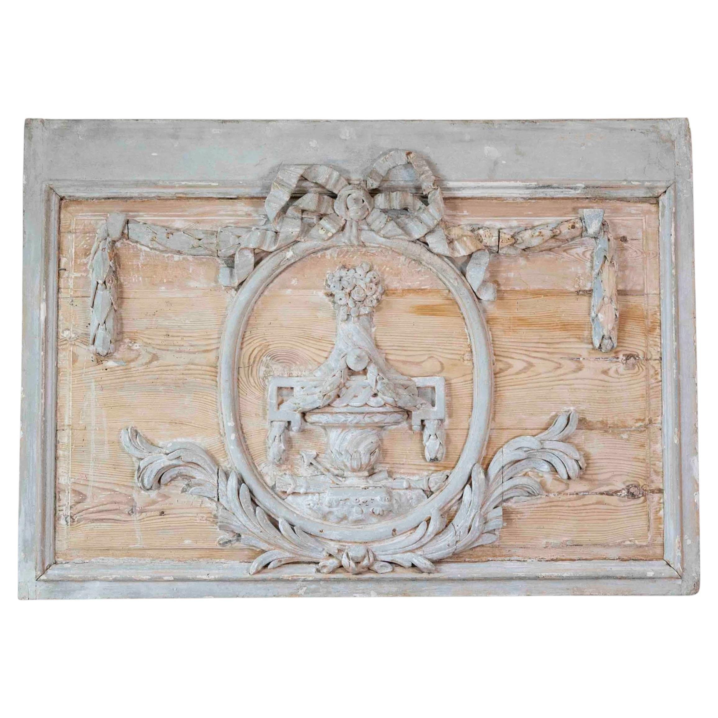 Late 18th Century French Carved Boiserie Panel with Original Paint
