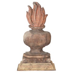 French 18th Century Carved Wood Fire Pot