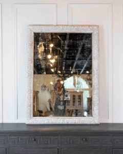 French 19th Century Louis XIV Style Carved Wood and Stucco Mirror