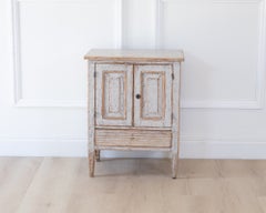 Gustavian Nightstand in Light Grey Paint, circa 1830