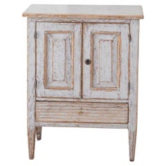 Gustavian Nightstand in Light Grey Paint, circa 1830