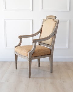 Provincial Gustavian Armchair in Original Paint, circa 1780