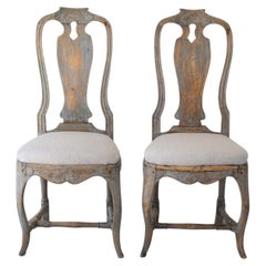 Pair of Provincial Rococo Chairs in Original Paint, circa 1790