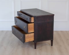 Swedish Gustavian Style Black Painted Chest of Drawers, circa 1900–1910