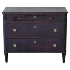 Swedish Gustavian Style Black Painted Chest of Drawers, circa 1900–1910