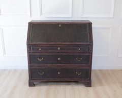 Swedish 19th Century Black Painted Pine Secretary Desk, circa 1830–1840