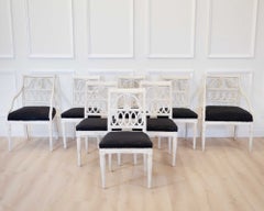 Swedish Neoclassical Painted Dining Chairs, Set of Eight, circa 1900