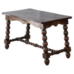 French Turned Beech Coffee Table, Louis XIII Style, 1950s