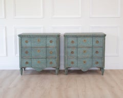 Pair of Scandinavian Breakfront Chests of Drawers, circa 1920
