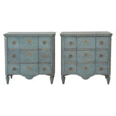 Pair of Scandinavian Breakfront Chests of Drawers, circa 1920