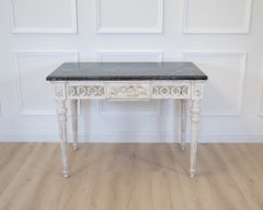 Louis XVI Painted Console with Pyrenees Marble Top, Provence, Late 18th Century