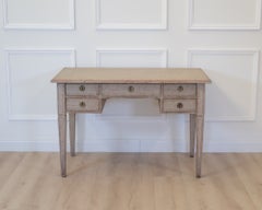 Swedish Writing Desk in Grey Paint, circa 1900