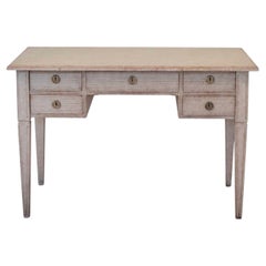 Swedish Writing Desk in Grey Paint, circa 1900