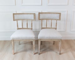 Pair of Gustavian Klismos Chairs in Original Paint, circa 1800