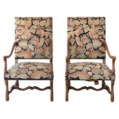 Pair of French Beech Os de Mouton Armchairs, circa 1900