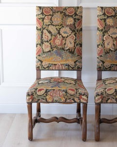 Set of Four French Beech Os de Mouton Chairs, Late 19th Century