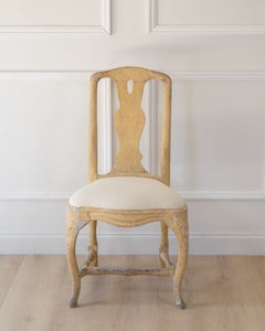 Swedish Rococo Chair in Original Paint, Stockholm, circa 1760