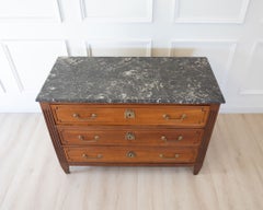 19th Century Louis XVI Style Chest of Drawers with Marble Top