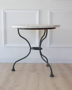 19th Century French Carrara Marble Garden Table