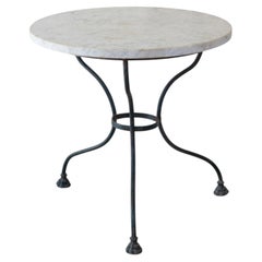 19th Century French Carrara Marble Garden Table