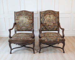 Pair of 19th Century French Walnut Regence Style Armchairs