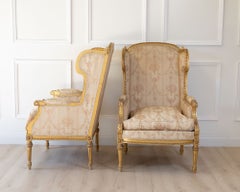 Pair of Louis XVI Style Giltwood Armchairs, circa 1920