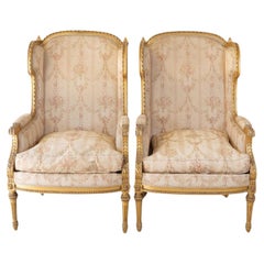 Pair of Louis XVI Style Giltwood Armchairs, circa 1920