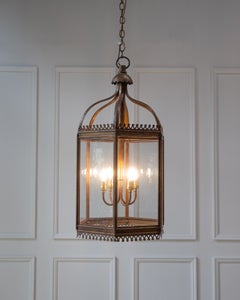 English 21st Century Gilt Brass Gothic-Style Lantern
