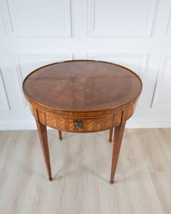 French Marquetry Gueridon Games Table with Reversible Chessboard Top