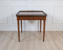Mahogany Side Table with Pierced Brass Gallery
