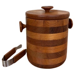 Vintage teak ice bucket by Viners of Sheffield, 1960s