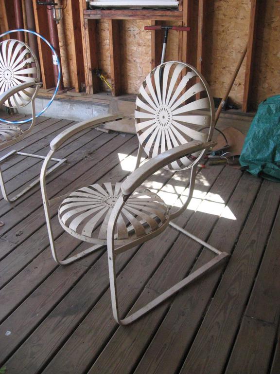 Sunburst Vintage Iron Set by Francois Carre at 1stdibs