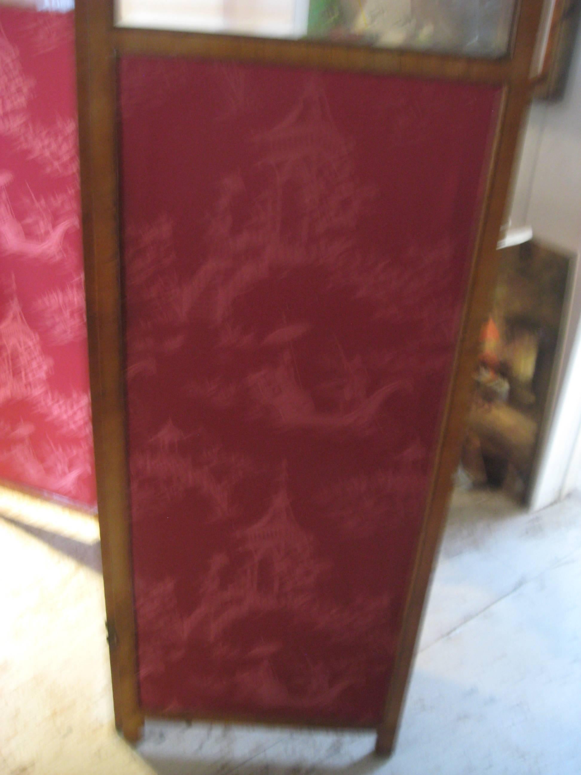 Early 20th Century Edwardian Satinwood Folding Screen For Sale