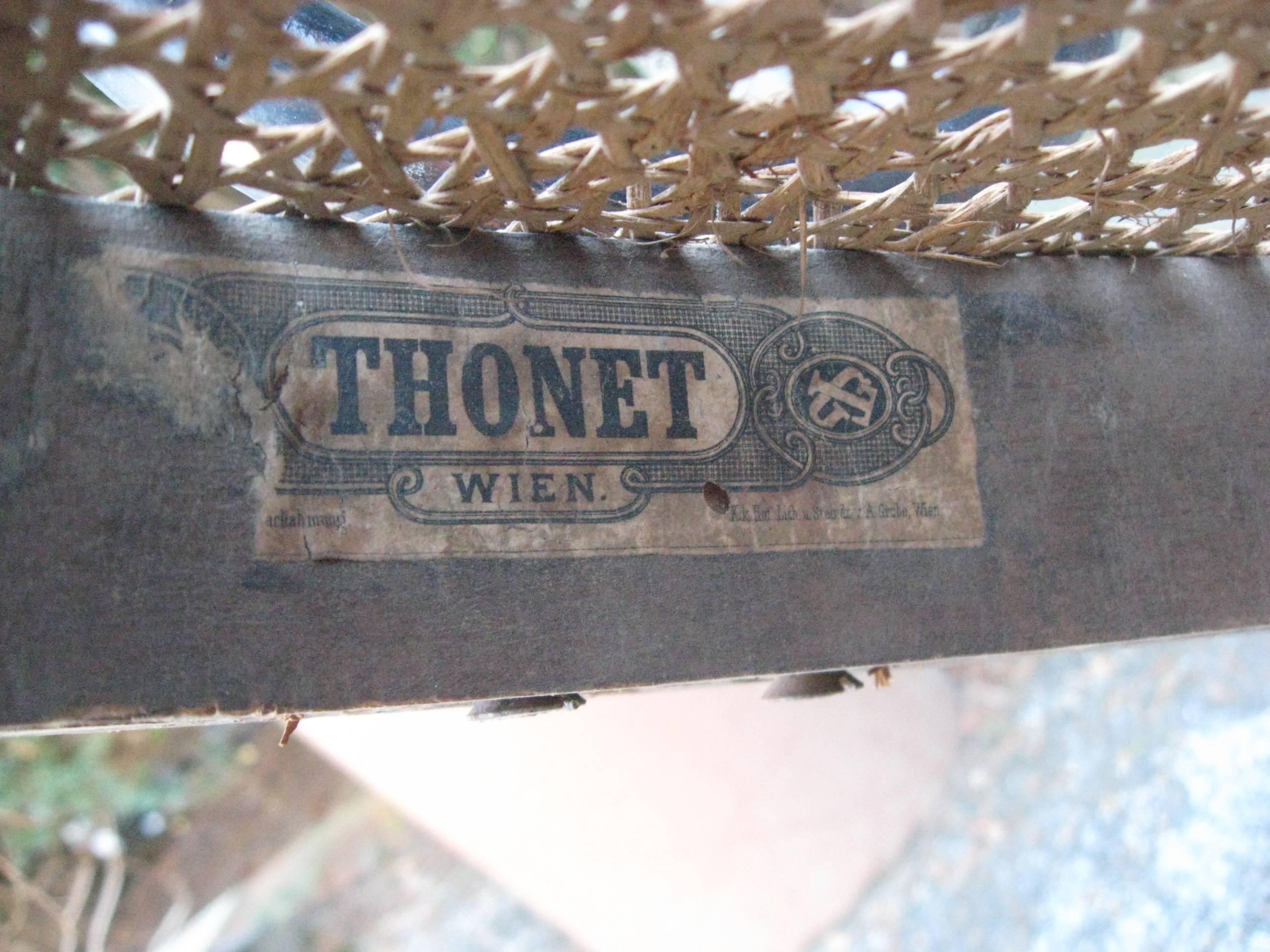 Hand-Crafted Thonet Wien 19th Century Ebonized Bench