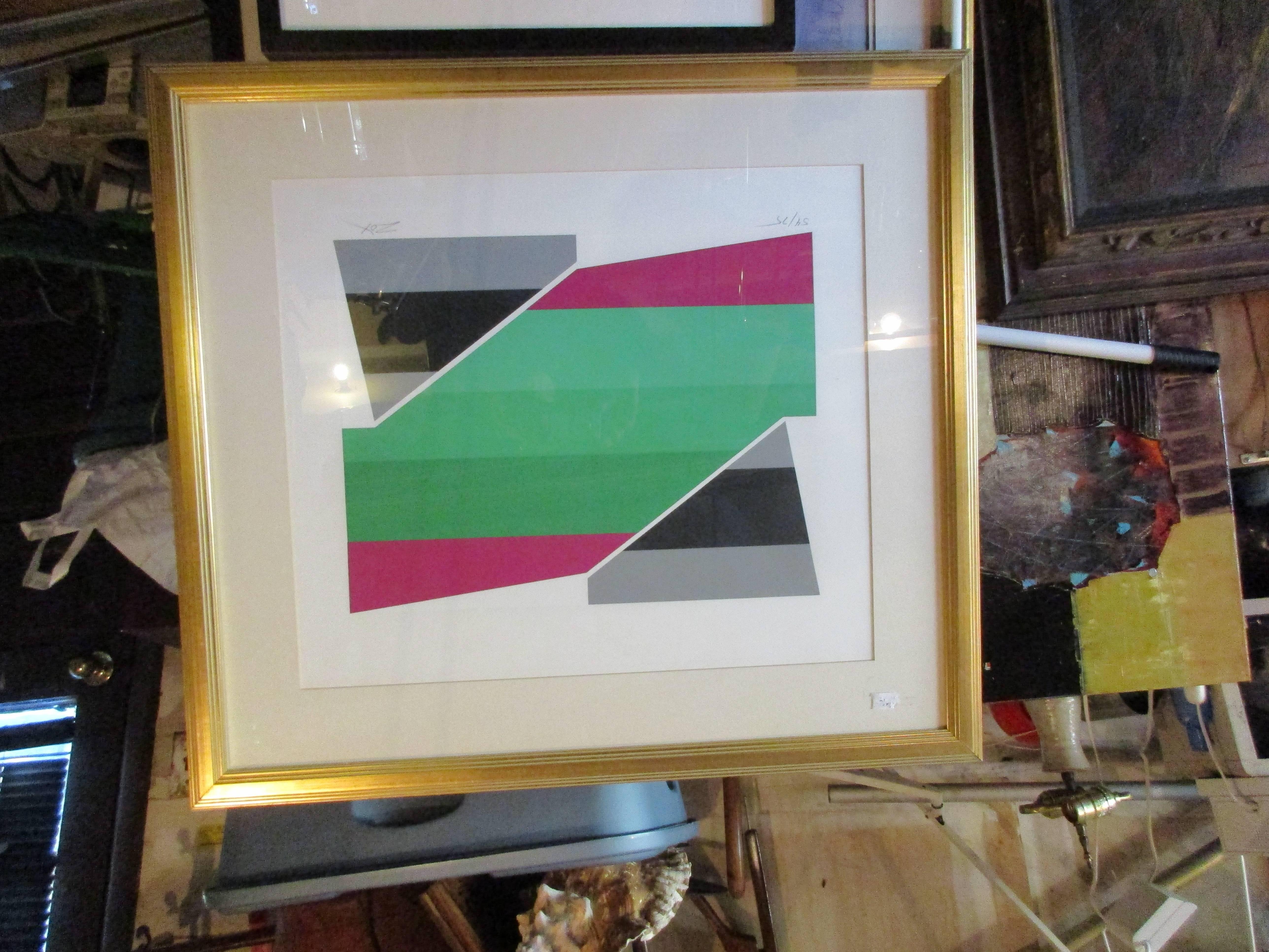 Pair of Larry Zox silksceens signed and each numbered 54/75 giltwood frames
size of top silkscreen H 28.75 x W24 x W 1.5.
