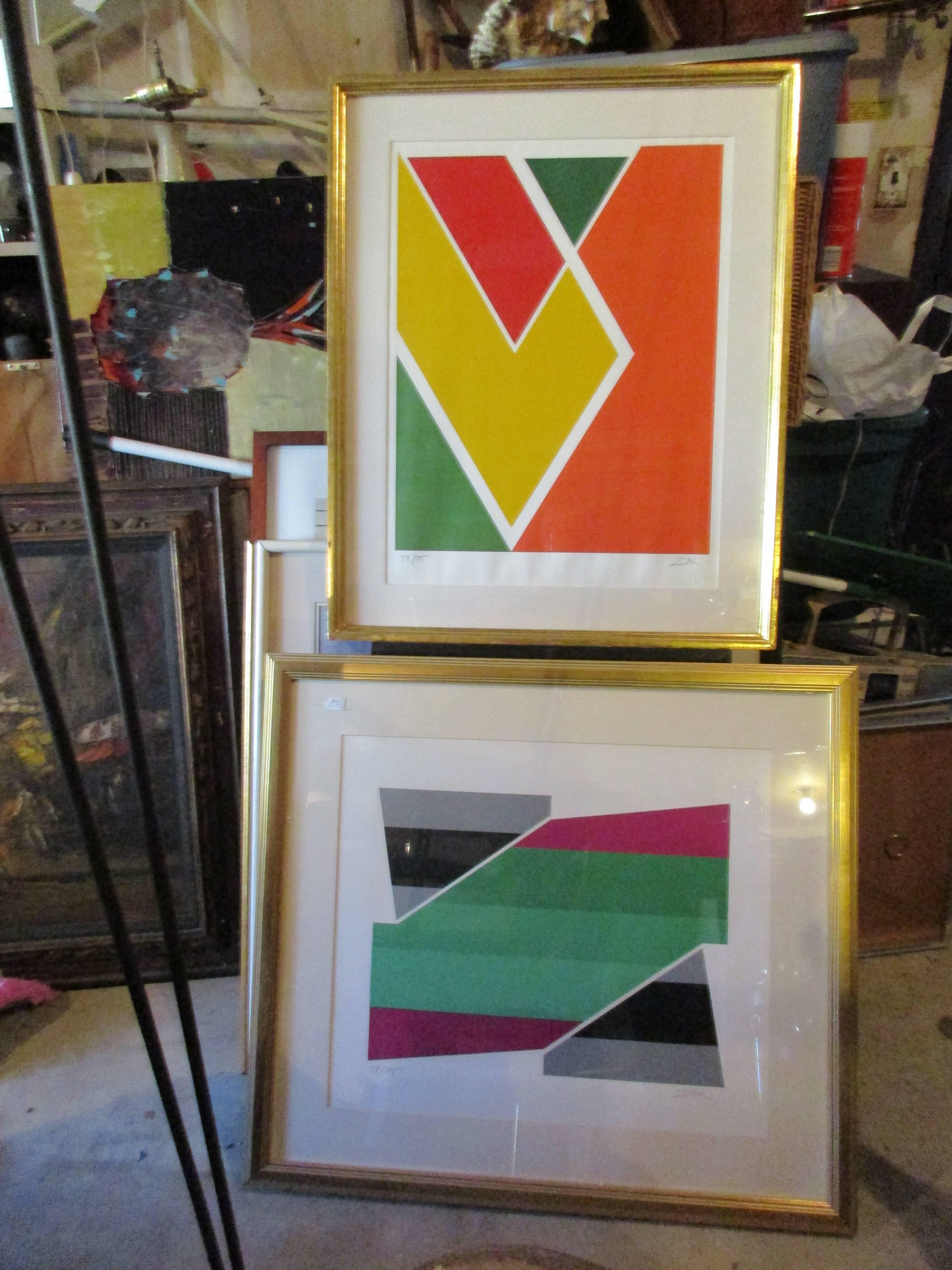 Larry Zox Untitled Pair of 1970s Silkscreens For Sale 2