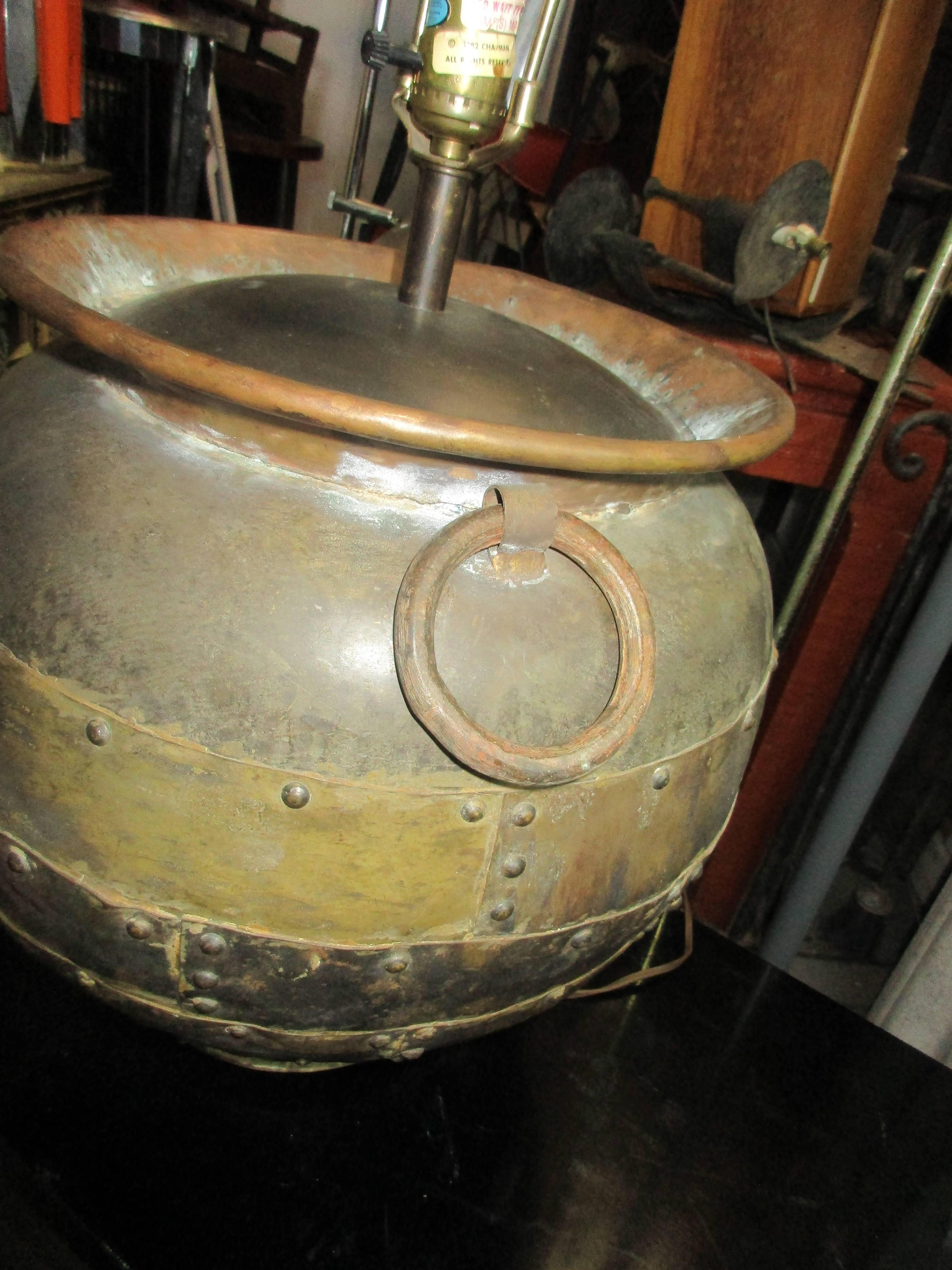 Chapman Vintage Lampe aus massivem Messing, Chapman im Zustand „Gut“ im Angebot in Water Mill, NY