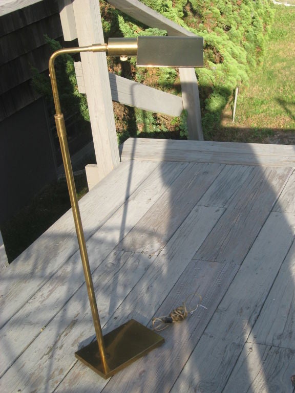 Pair of vintage standing brass adjustable lamps by Koch and Lowy with dimmer switch-several pairs available.
Measures: H 42, D 16.5, W 6.5.